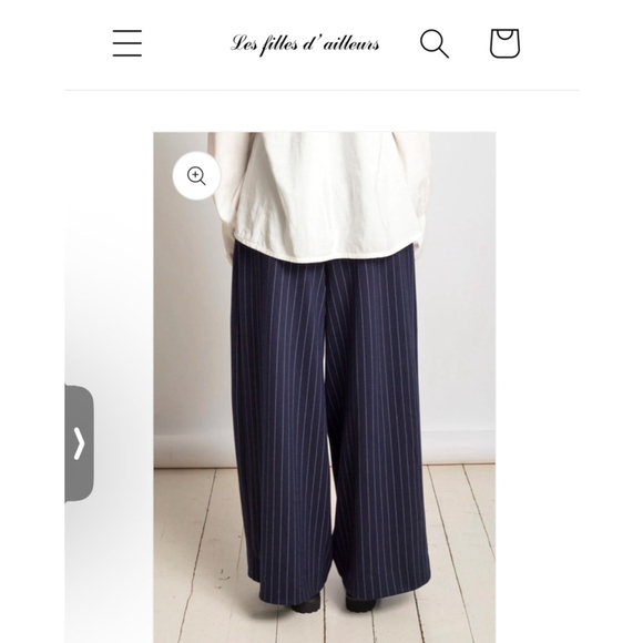 NWOT Women's Les Filles d'ailleurs Pants, M, Navy - Picture 2 of 5